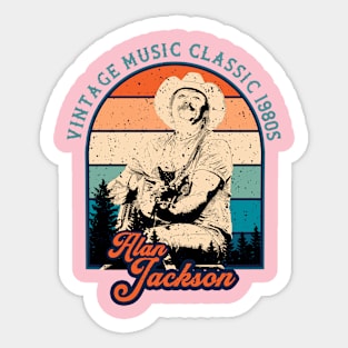 Alan Jackson Vintage Music Classic 80s Sticker